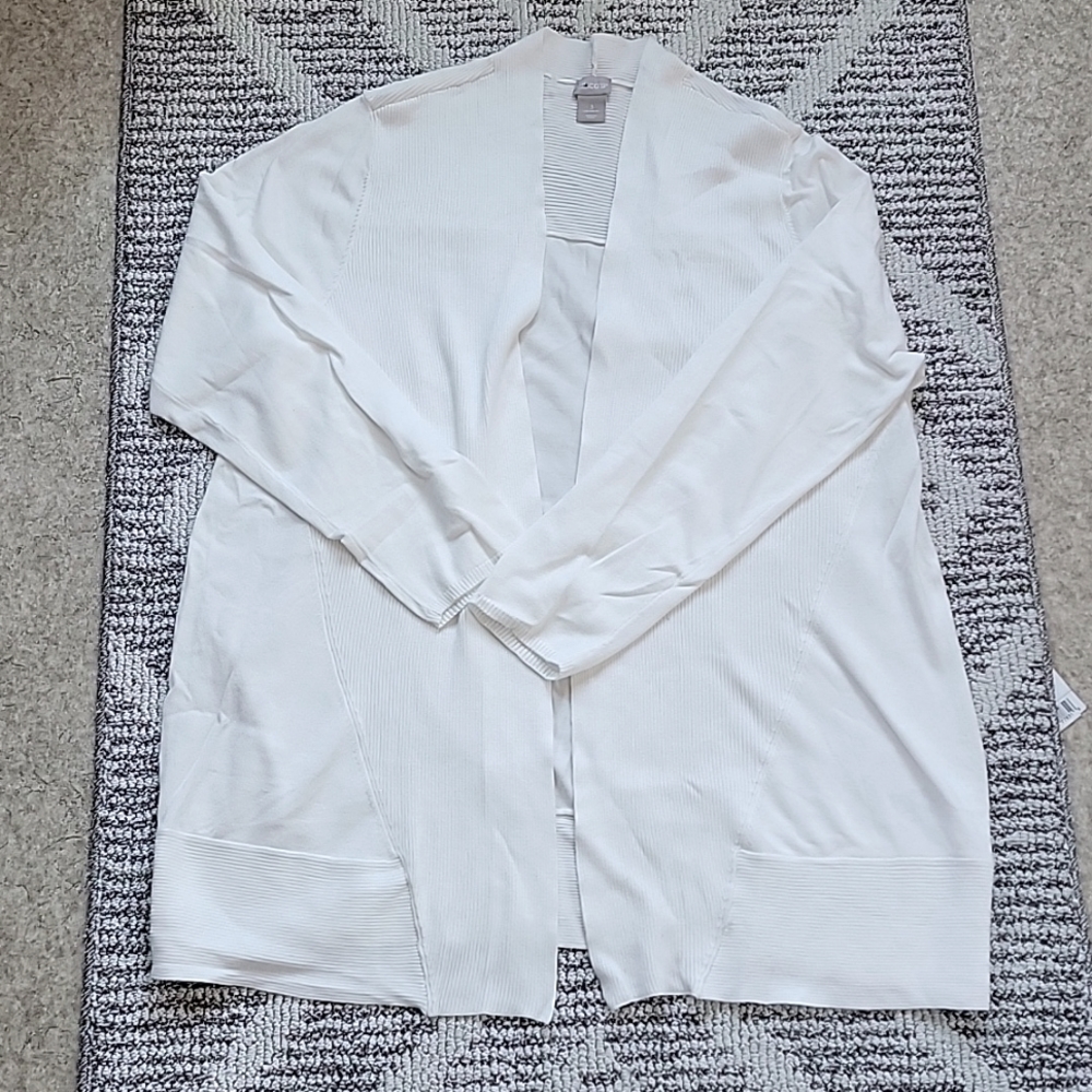 Chico's Plus Size White Open Front Cardigan Size 16